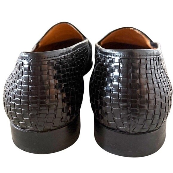Mezlan Coral Black Leather Hand Made Tassel Woven Men’s Shoes Size 11.5 M main image 10